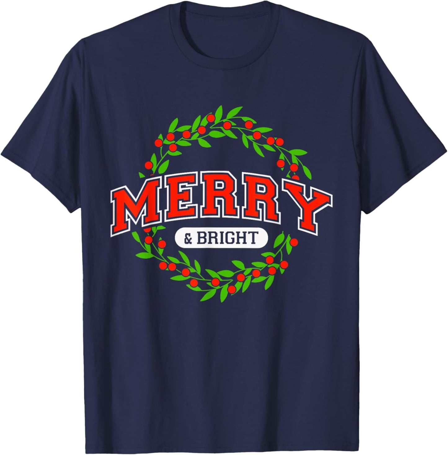 Merry And Christmas Bright Moody And Uptight Matching Couple T-Shirt - T-Shirt | Navy