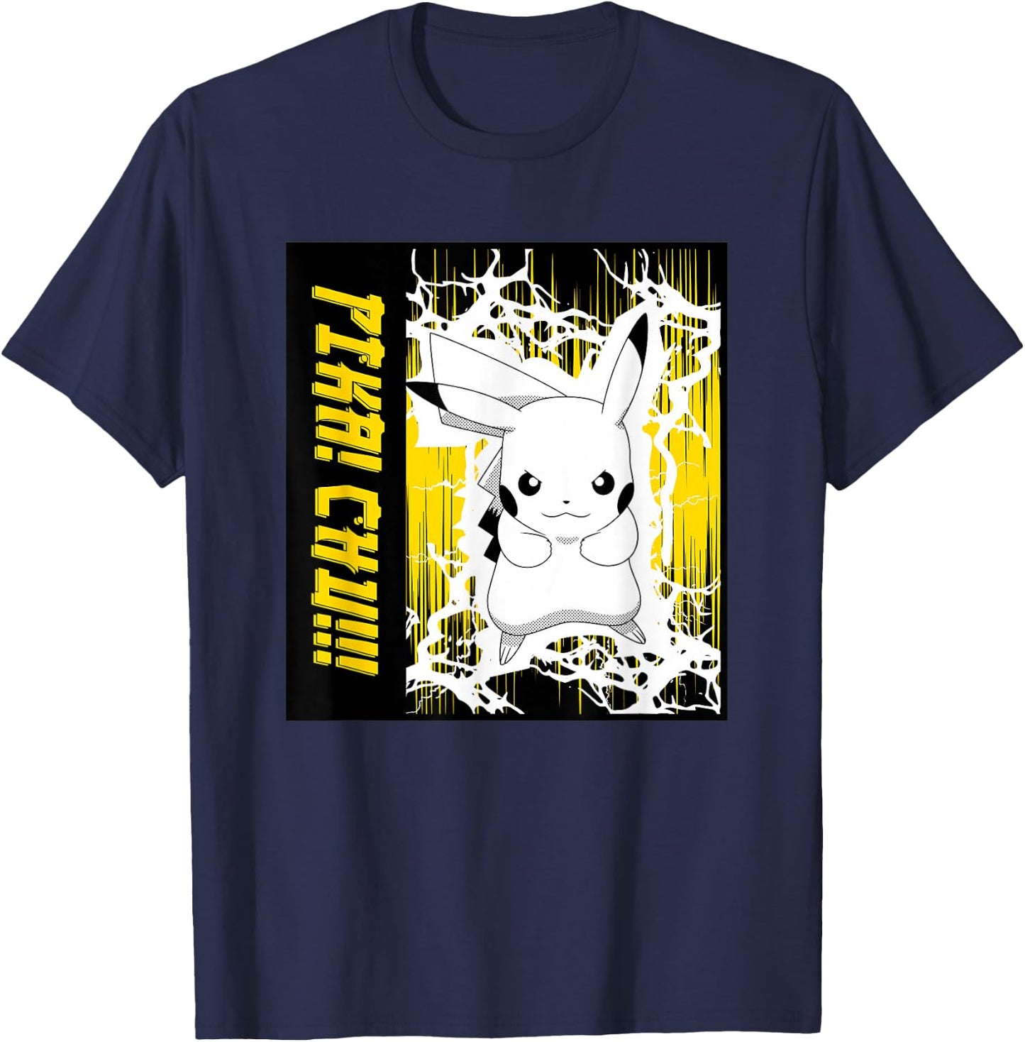 Pokémon - Pikachu Anime Lightning Scence T-Shirt - T-Shirt | Navy