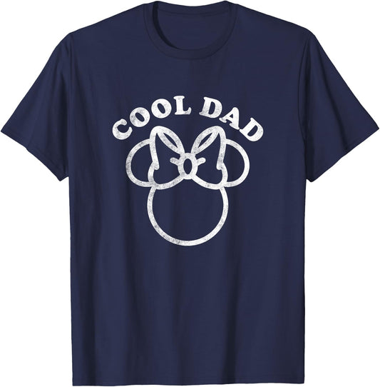 Disney Minnie Mouse Father's Day Girl Cool Dad Distressed T-Shirt - T-Shirt | Navy