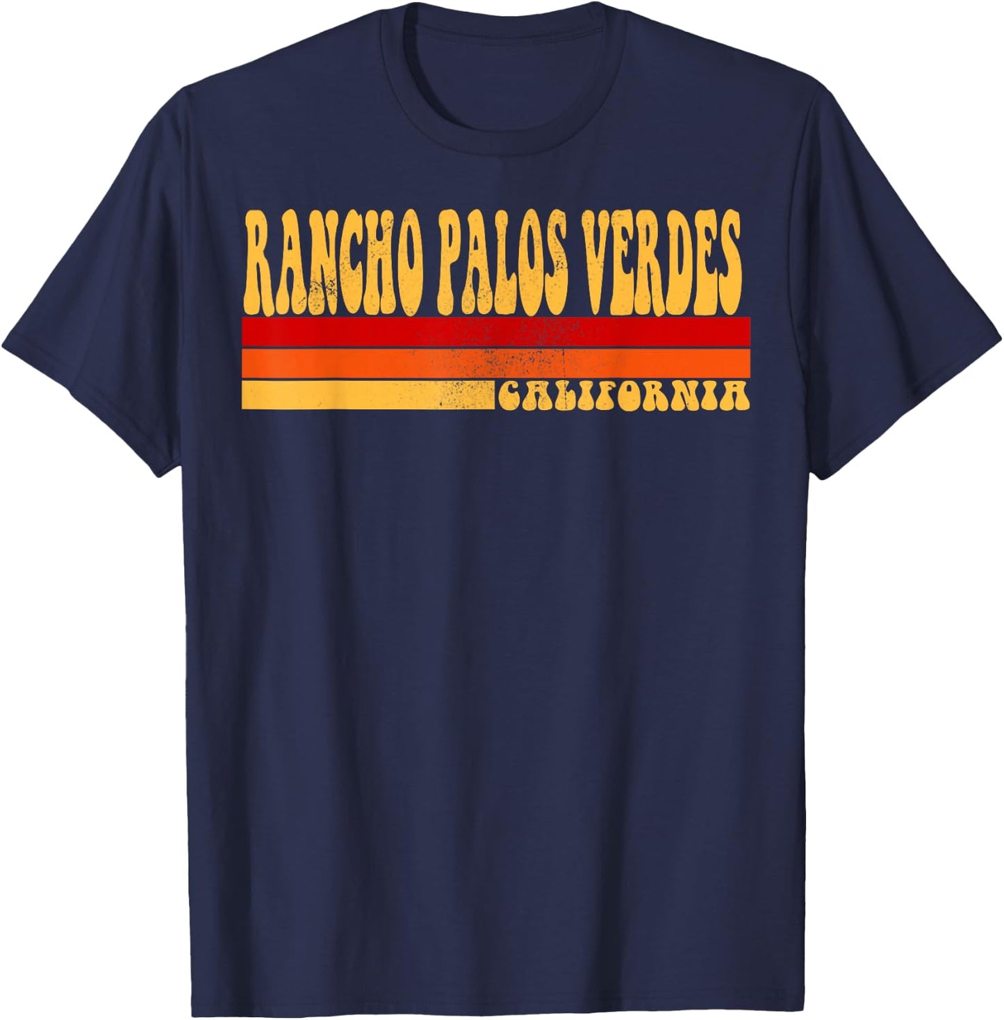 RANCHO PALOS VERDES California Vintage Roots Retro 70s 80s T-Shirt - T-Shirt | Navy