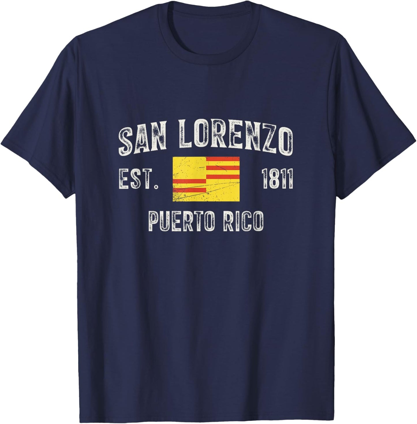 San Lorenzo City in Puerto Rico Est 1811, Puerto Rico Flag T-Shirt - T-Shirt | Navy