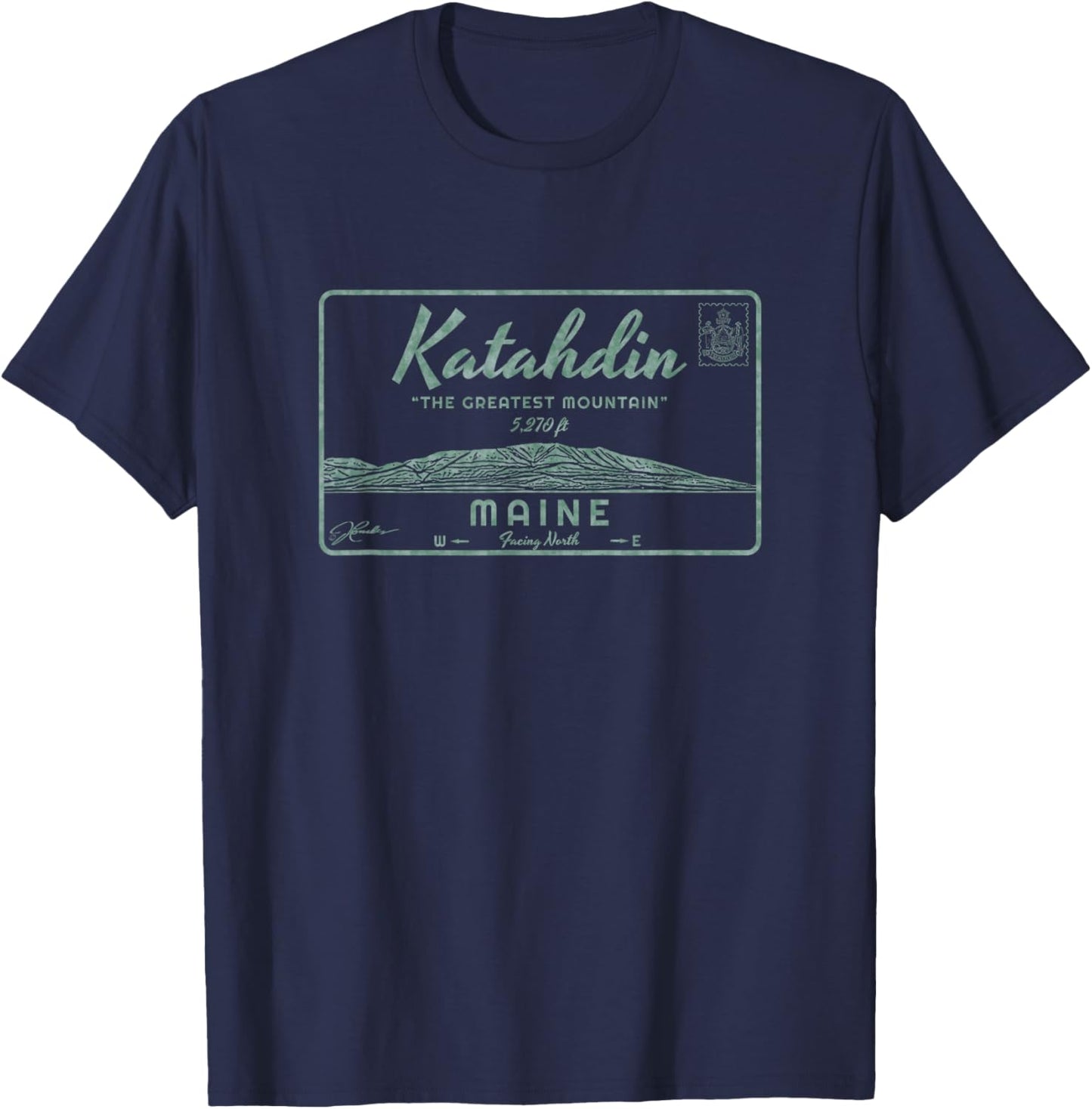 JCombs: Katahdin, Maine, The Greatest Mountain T-Shirt - T-Shirt | Navy