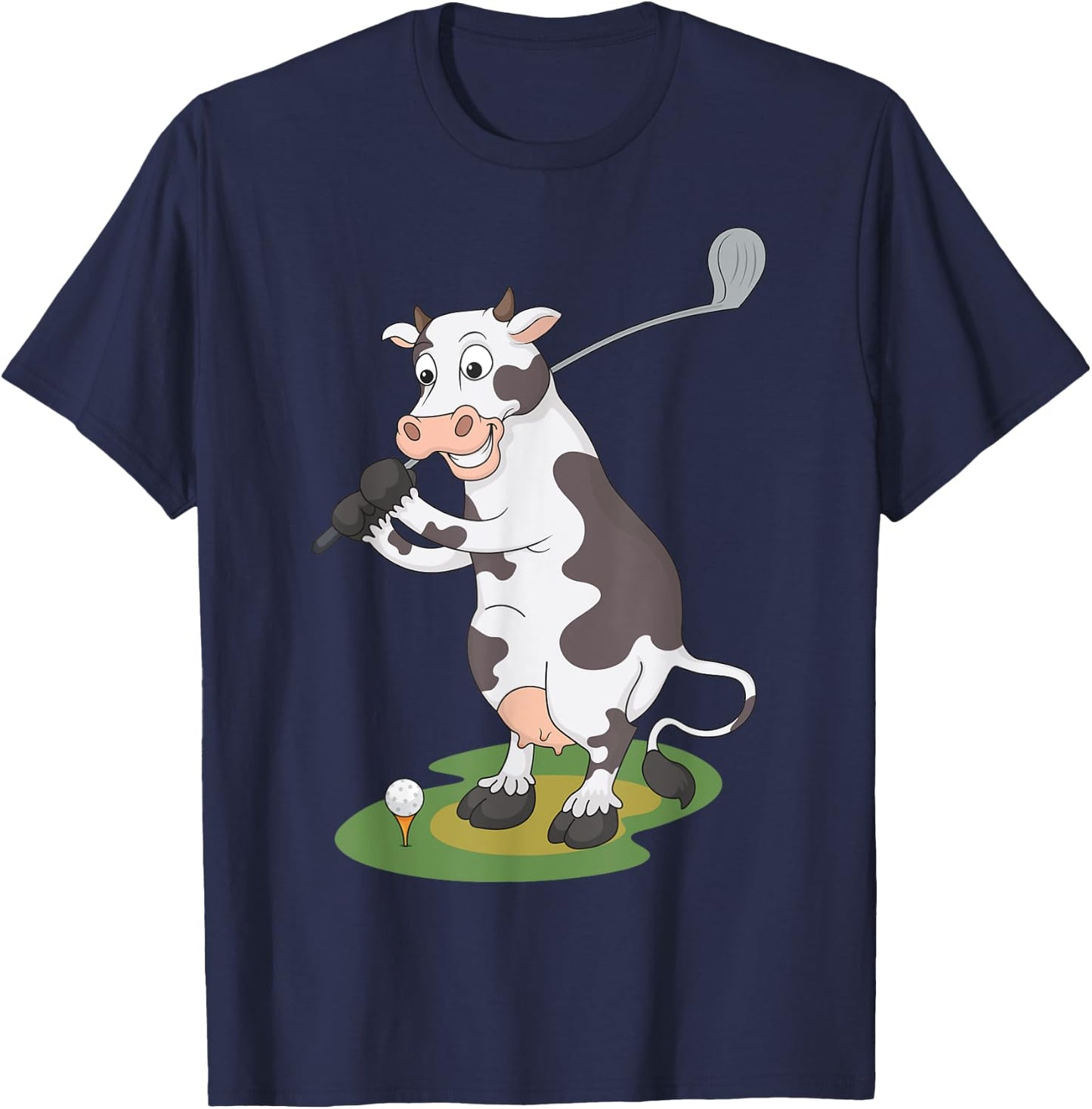 Golfing Cow Golf T-Shirt - T-Shirt | Navy