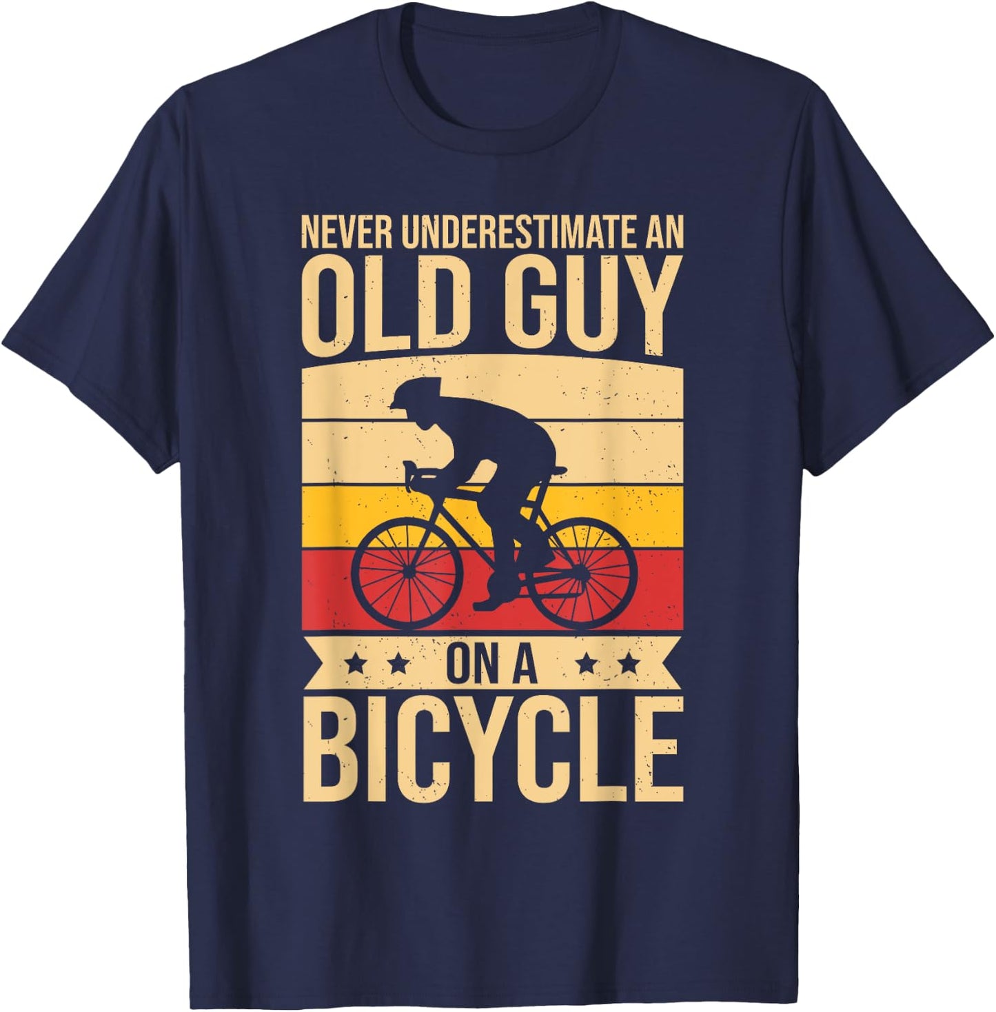 Funny Cycling Men Biking Never Underestimate An Old Biker T-Shirt - T-Shirt | Navy