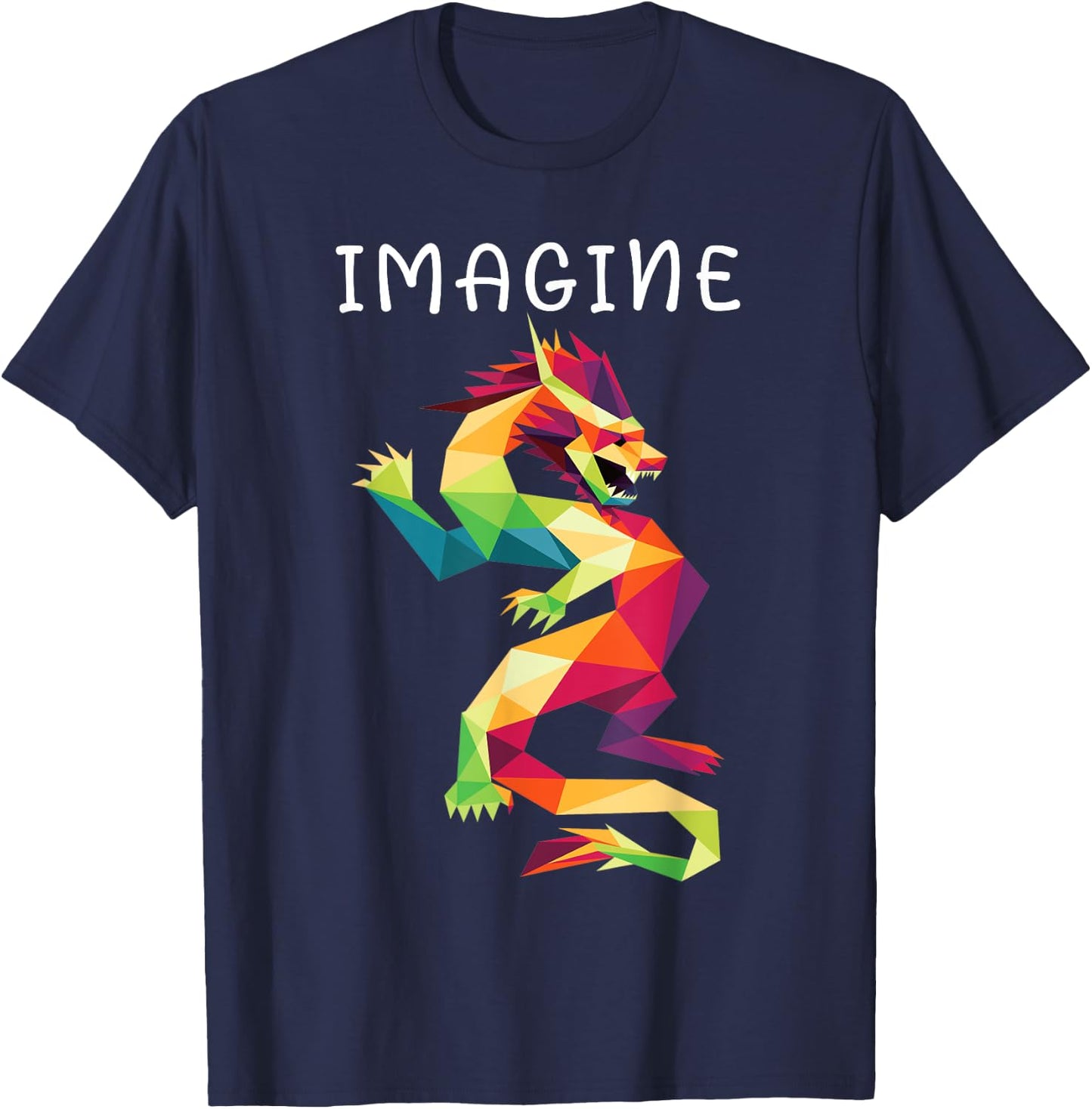Imagine Fantasy Dragon Tattoo Style T-Shirt - T-Shirt | Navy