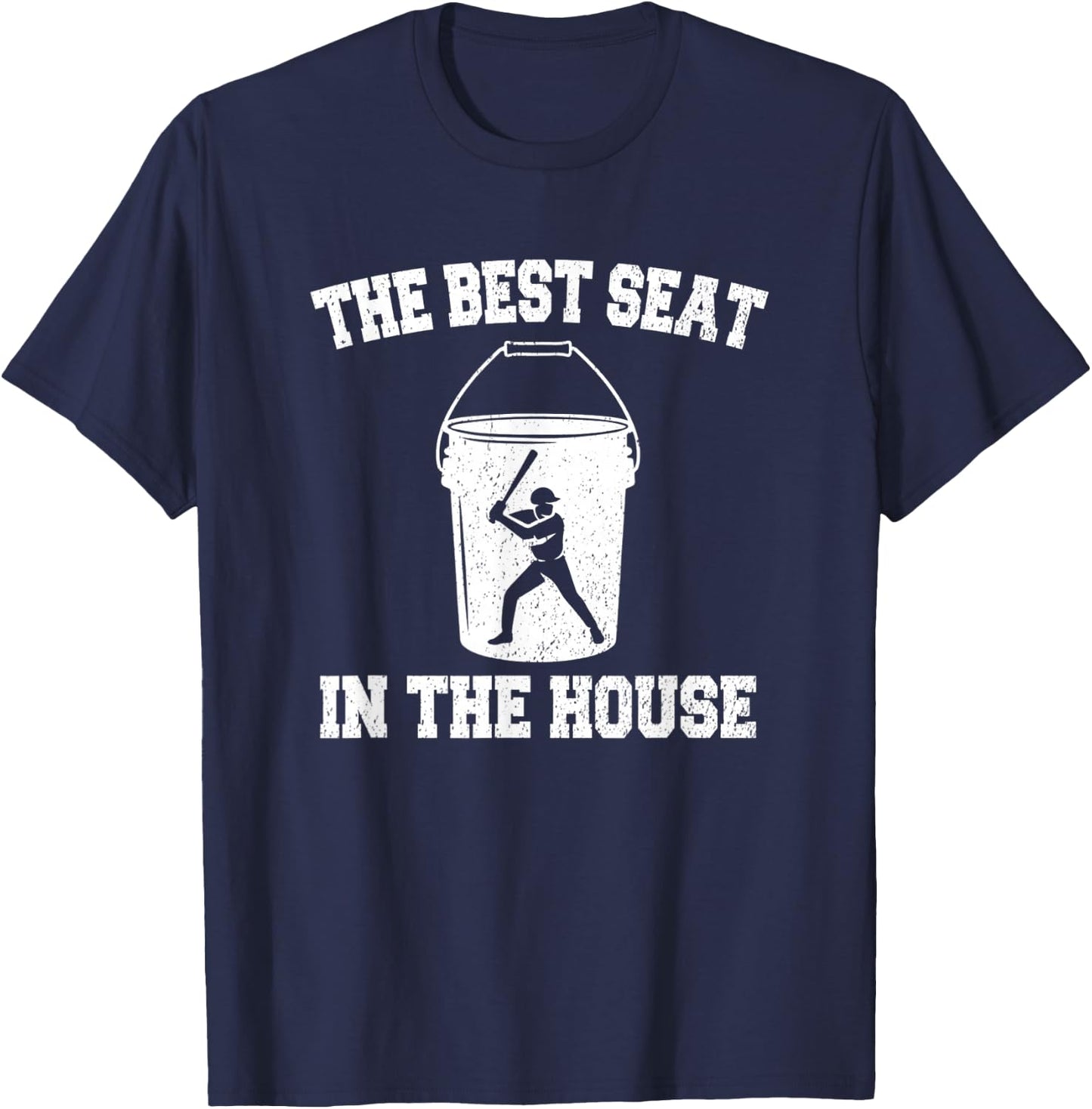 Best Seat in the House Baseball Coach Life Fathers Day Gift T-Shirt - T-Shirt | Navy
