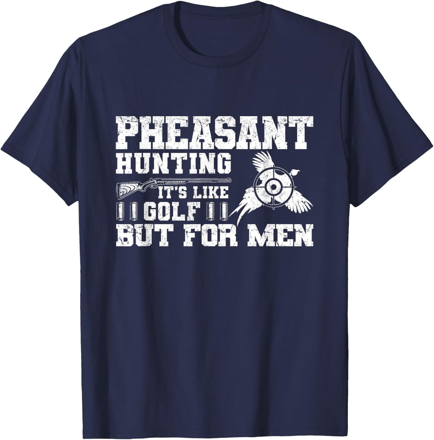 Pheasant Hunting Gear Funny Pheasant Hunting - Men's Black Cotton Short Sleeve - Small T-Shirt - T-Shirt | Navy