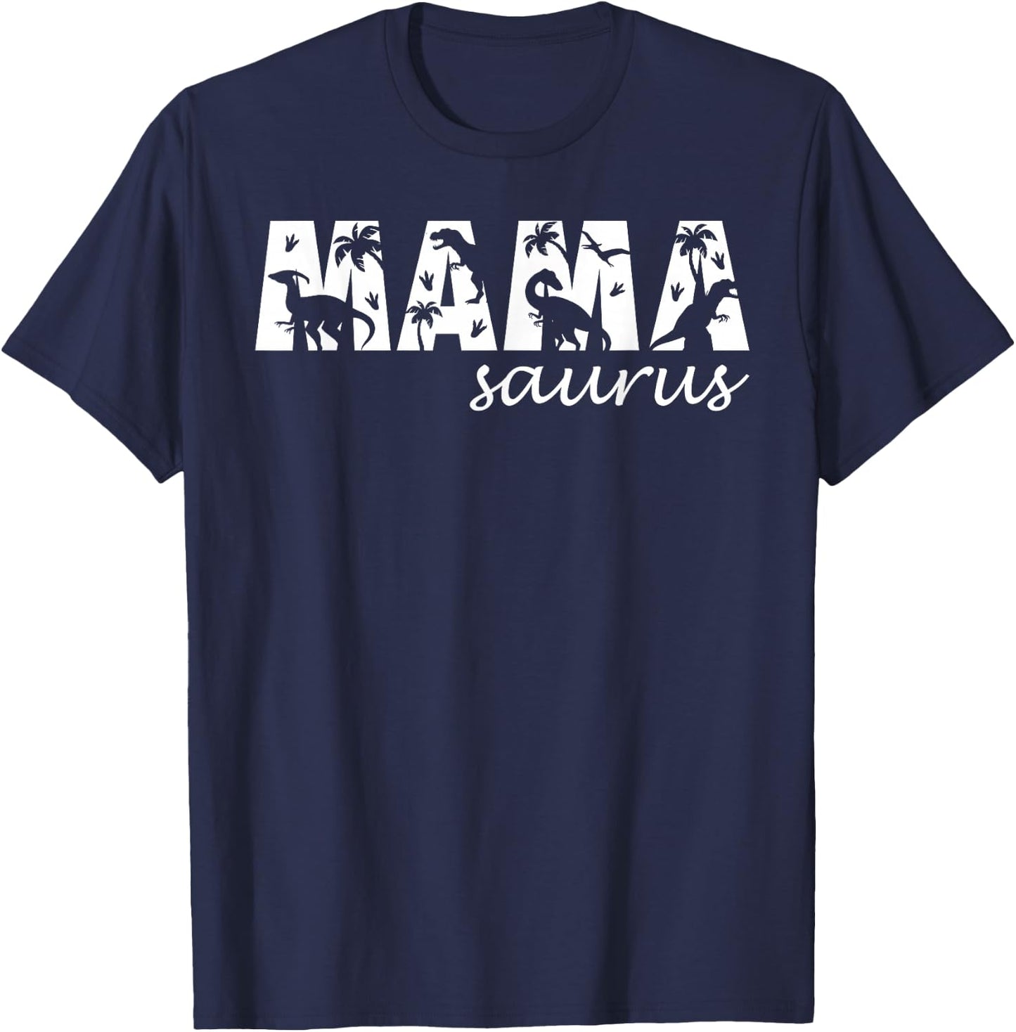 Mamasaurus T Rex Dinosaur Mama Saurus Mom Family Matching T-Shirt - T-Shirt | Navy