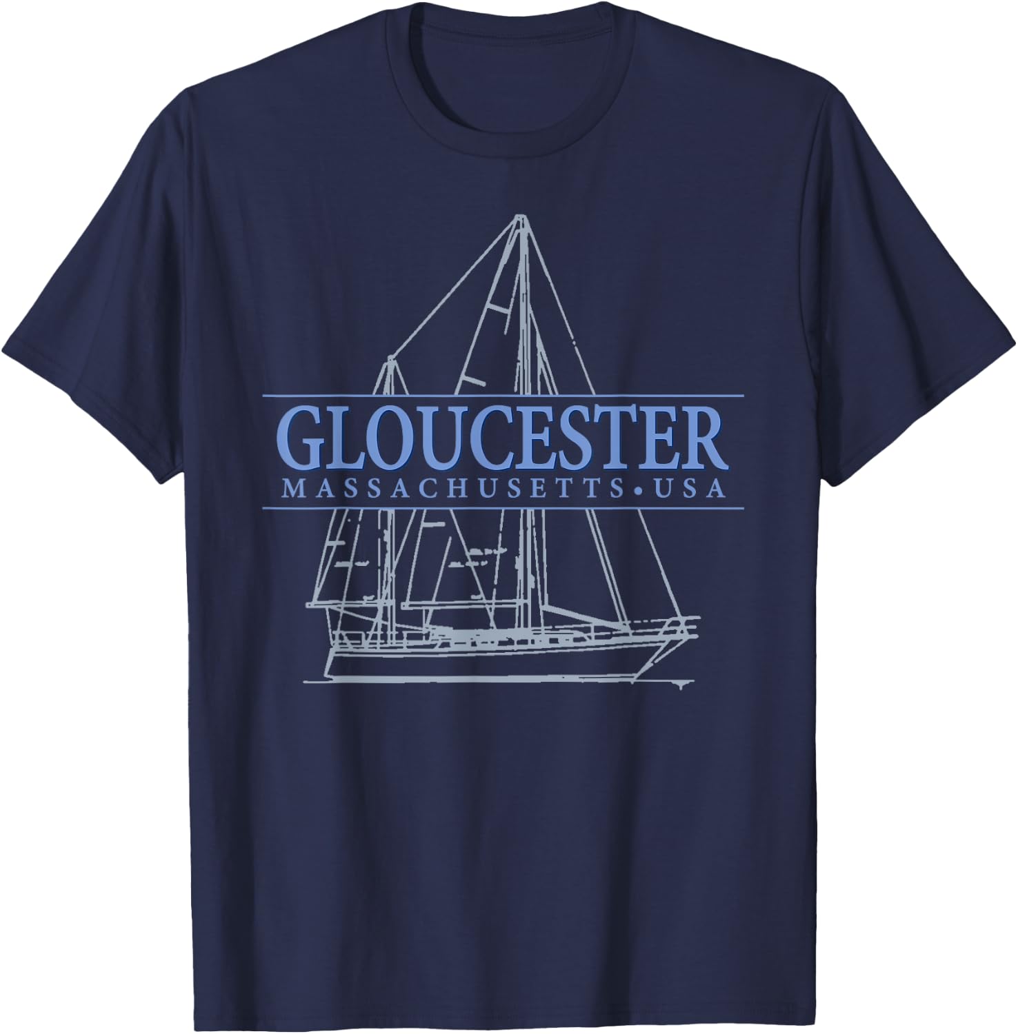 Gloucester Massachusetts sailing T-Shirt - T-Shirt | Navy