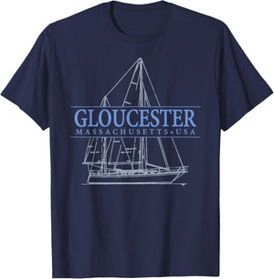 Gloucester Massachusetts sailing T-Shirt - T-Shirt | Navy