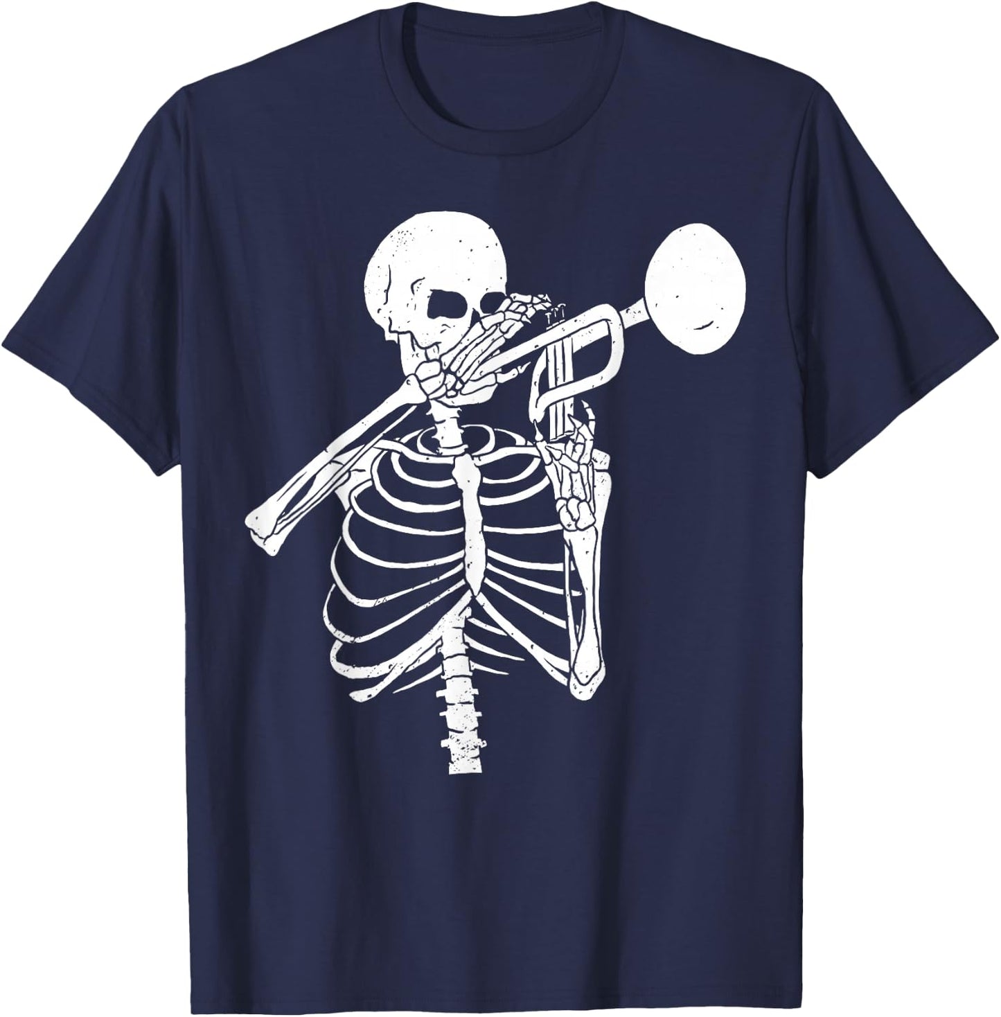 Trumpet Lover Forever - Skeleton Playing Trumpet T-Shirt - T-Shirt | Navy