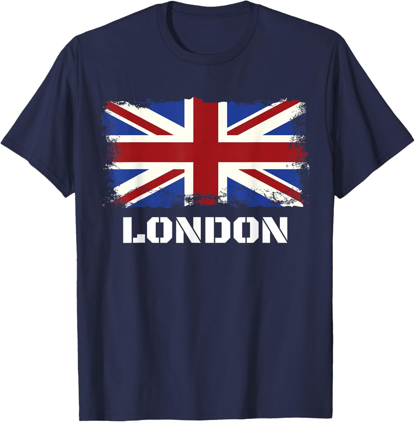 Souvenir London City Vintage UK Flag British T-Shirt - T-Shirt | Navy