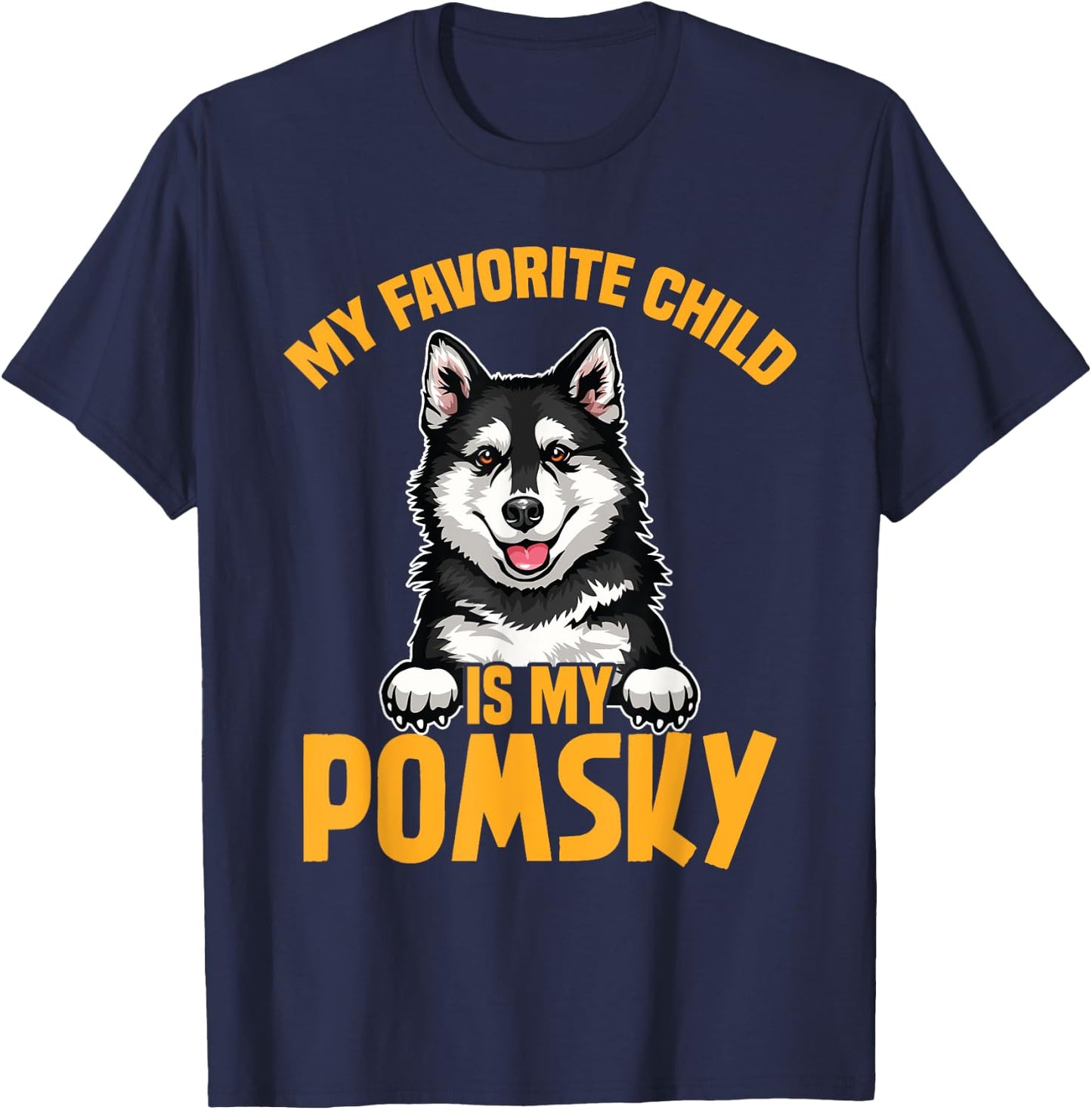 Pomsky Mom Stuffed Animal Pomsky Owner Dog Lover Pomsky T-Shirt - T-Shirt | Navy