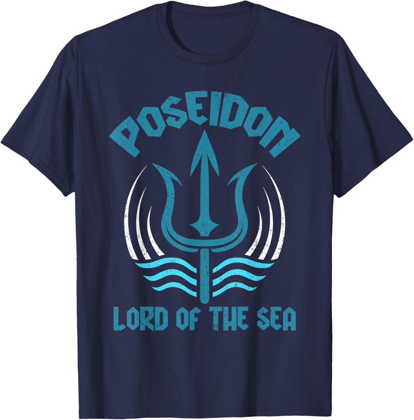 Poseidon Trident Shirt Lord of the Sea Greek God Symbol T-Shirt - T-Shirt | Navy