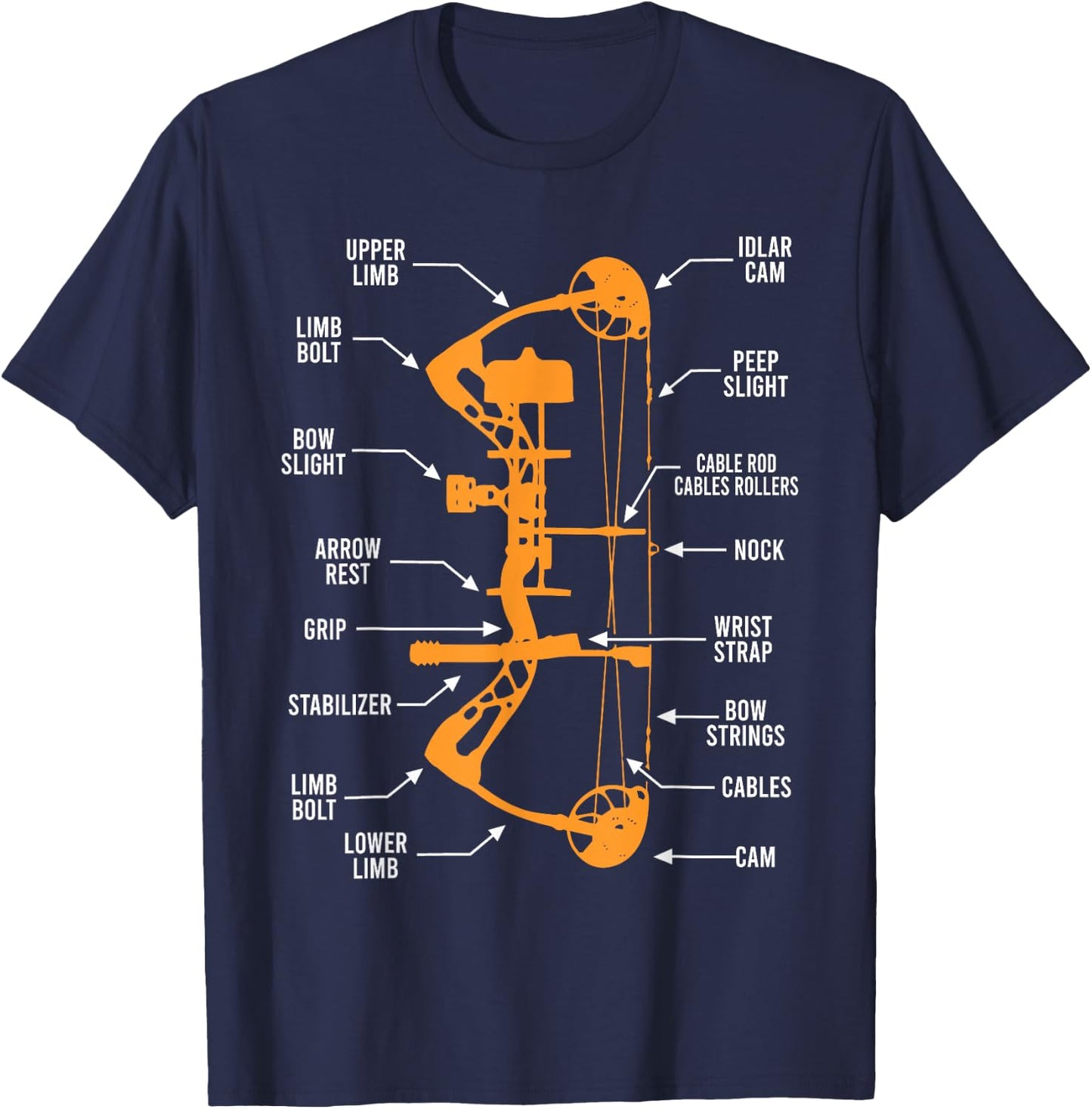 Anatomy of Archery Bow Hunting - Bowhunting T-Shirt - T-Shirt | Navy