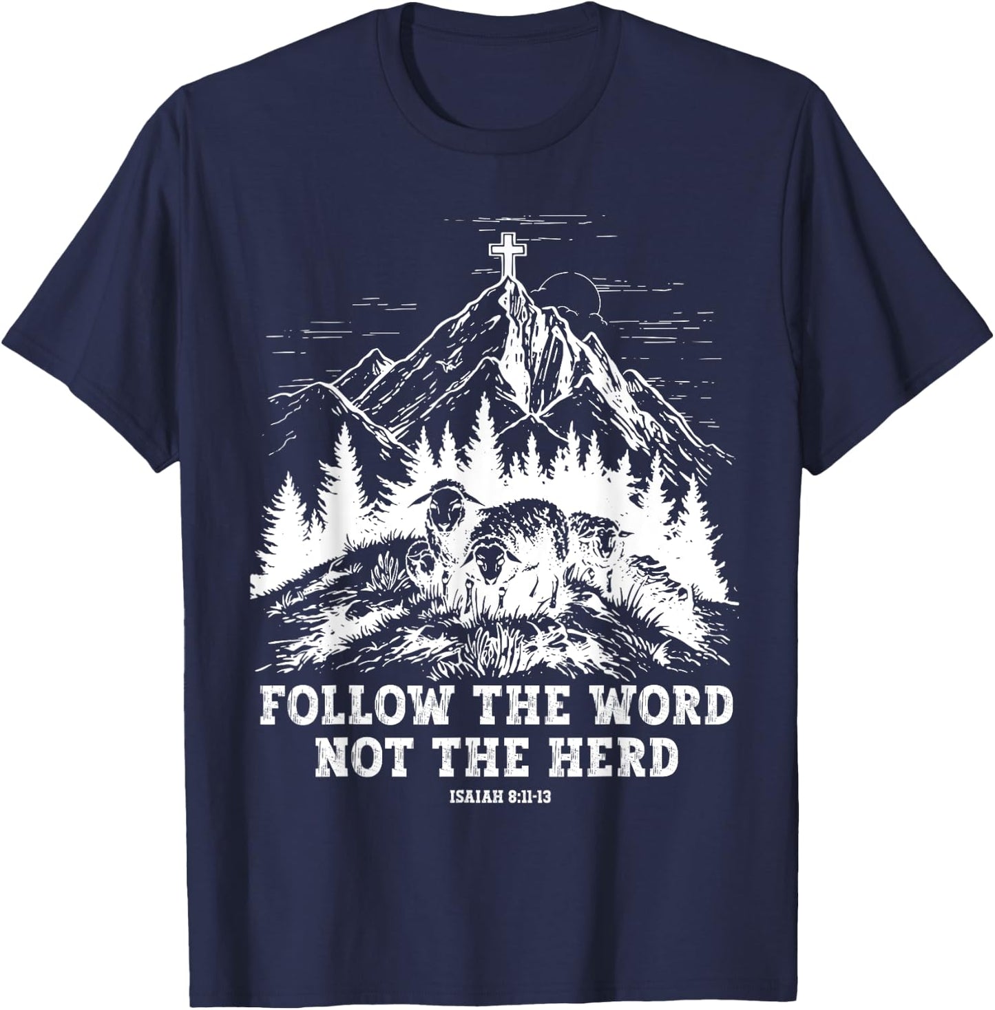 Sheep Follow The Word Not The Herd T-Shirt - T-Shirt | Navy