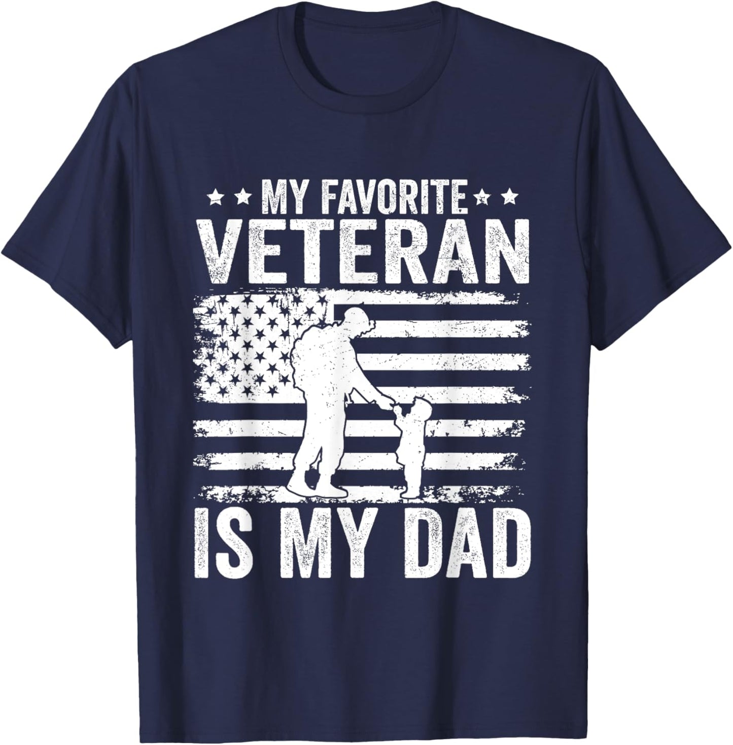 Father Veterans Day My Favorite Veteran Is My Dad for Kids T-Shirt - T-Shirt | Navy