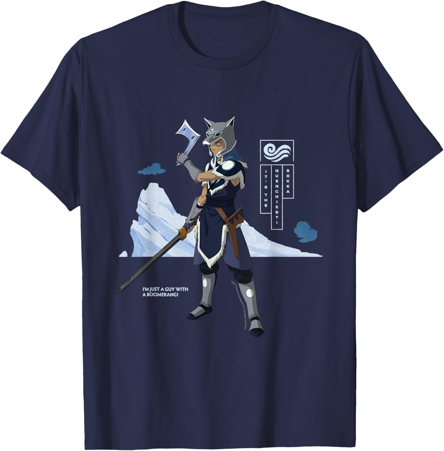 Avatar The Last Airbender Sokka Water Tribe Warrior T-Shirt - T-Shirt | Navy