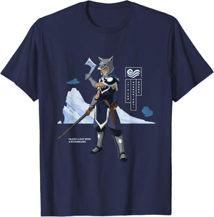 Avatar The Last Airbender Sokka Water Tribe Warrior T-Shirt - T-Shirt | Navy