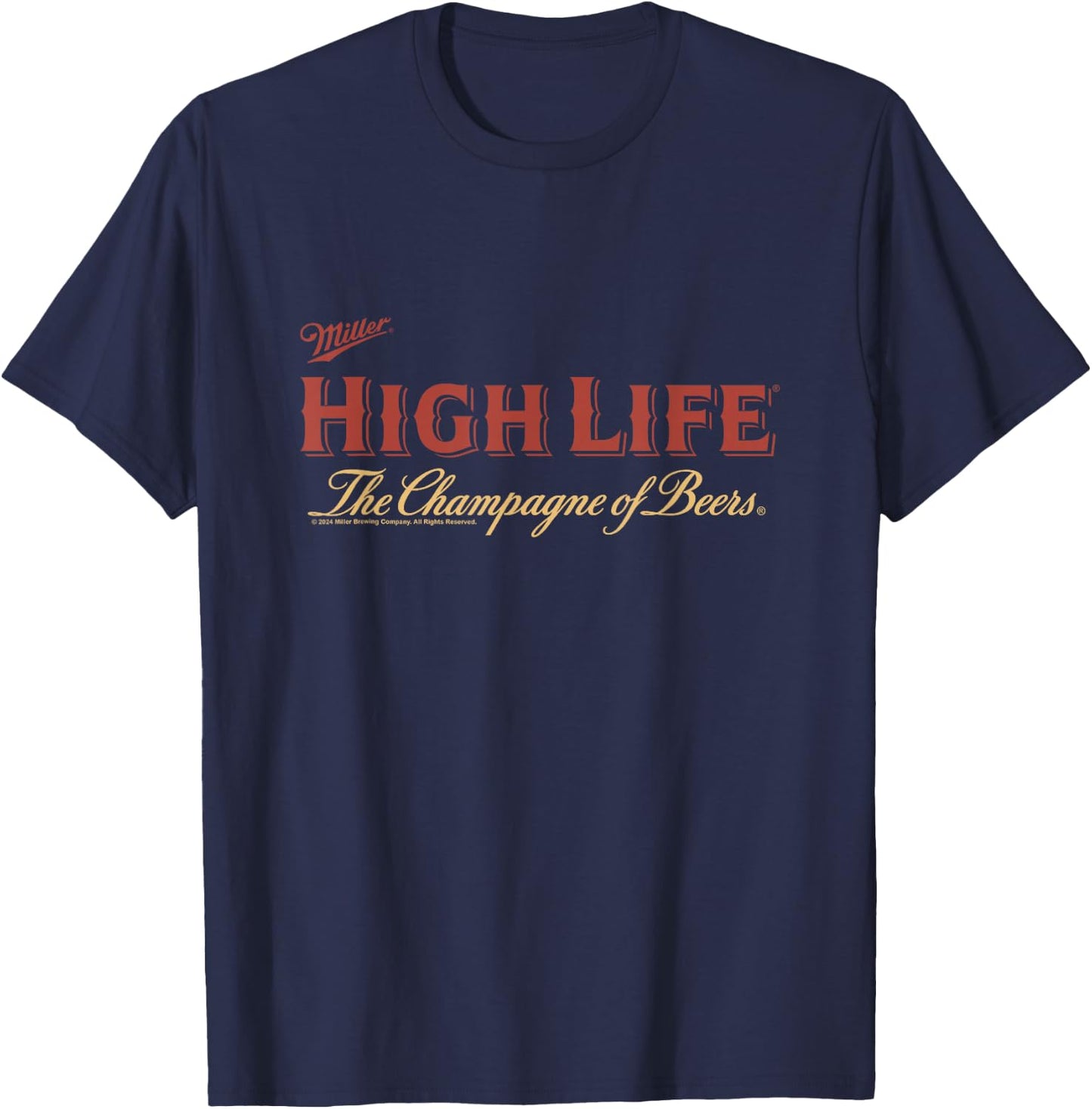 Miller High Life Champagne Of Beers Vintage T-Shirt - T-Shirt | Navy