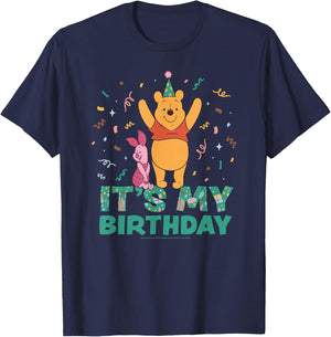 Disney Winnie The Pooh & Piglet It's My Birthday Party T-Shirt - T-Shirt | Navy