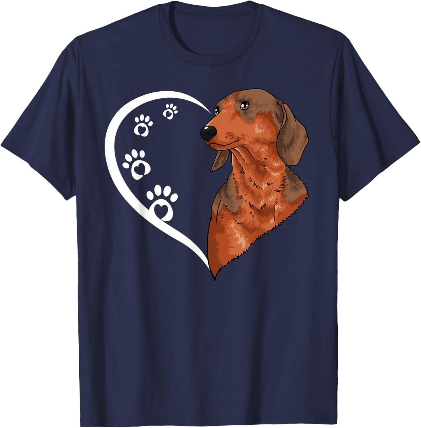 Dachshund Shirts Girls Kids Heart Cute Dachshund T-Shirt - T-Shirt | Navy