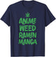 Anime Weed Ramen Manga Marijuana Leaf Cannabis Funny Japan T-Shirt - T-Shirt | Navy