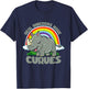 Real Unicorns Have Curves Rhinoceros Rhino Rainbow Fantasy T-Shirt - T-Shirt | Navy