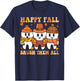 Happy Fall Brush Them All Teeth Thanksgiving Dental Dentist T-Shirt - T-Shirt | Navy