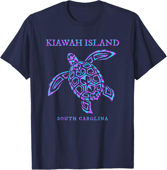 Kiawah Island South Carolina Sea Turtle Souvenir Boys Girls T-Shirt - T-Shirt | Navy