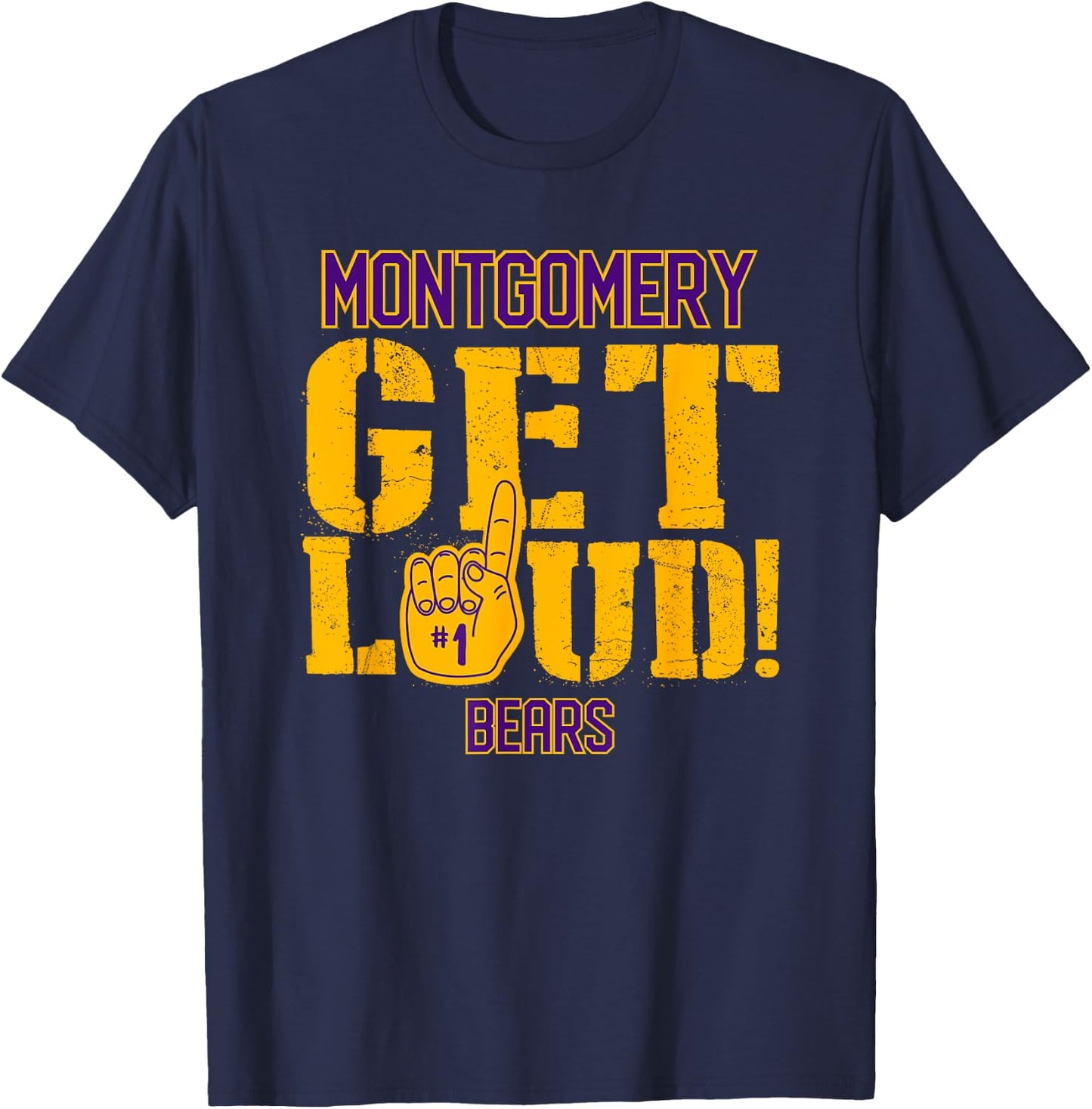 Montgomery High School GET LOUD Bears T-Shirt - T-Shirt | Navy