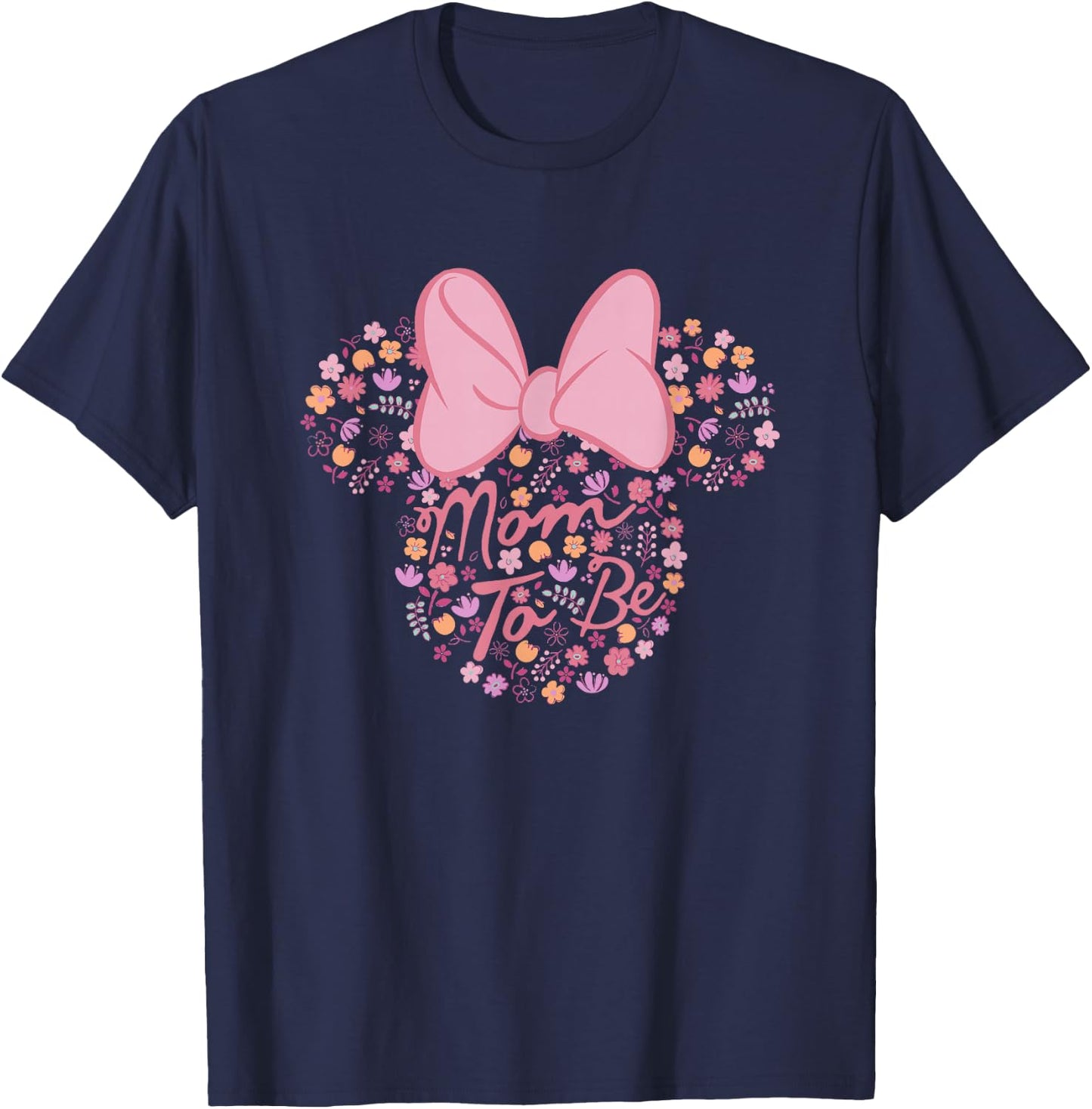 Disney Minnie Mouse Mom to Be Floral Minnie Ears T-Shirt - T-Shirt | Navy