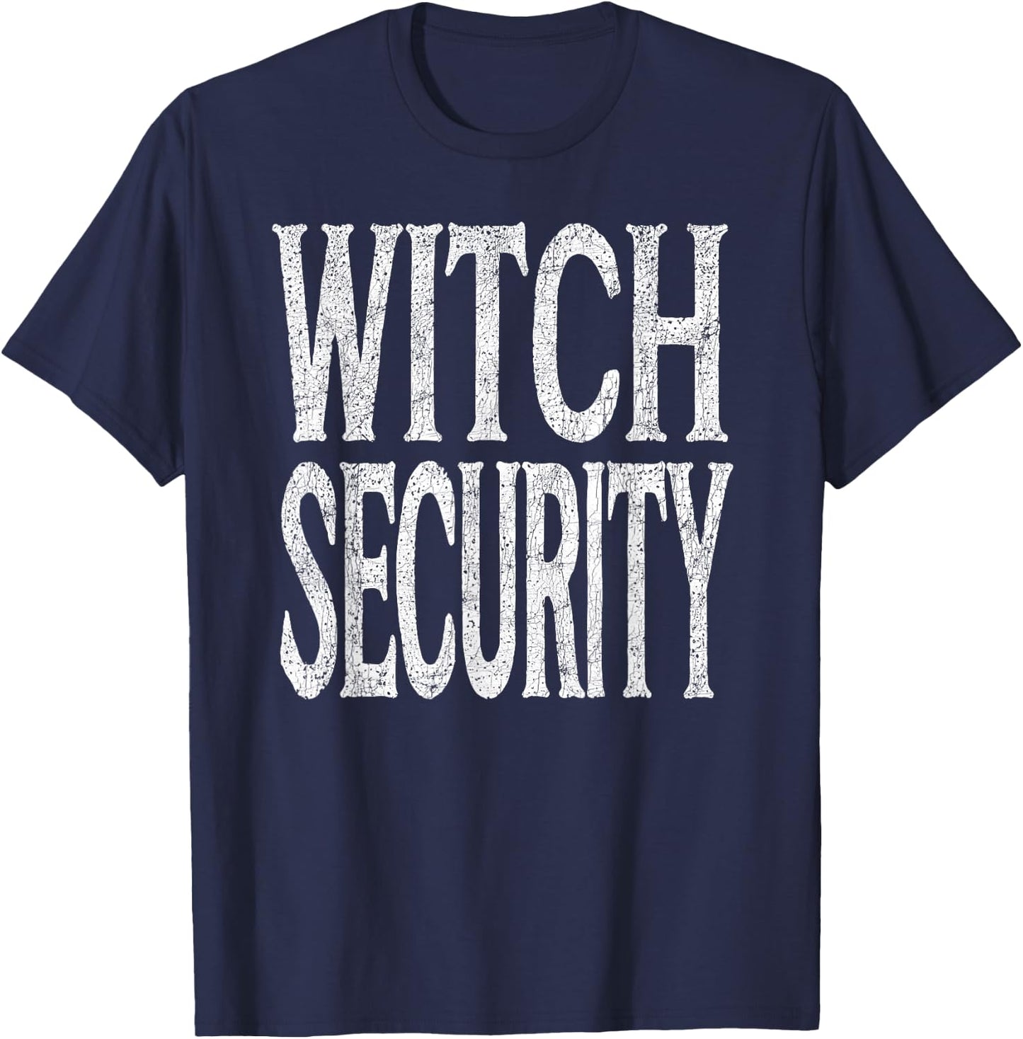 Witch Halloween Costumes -Adult Black Short Sleeve , Small, Witch Security T-Shirt - T-Shirt | Navy