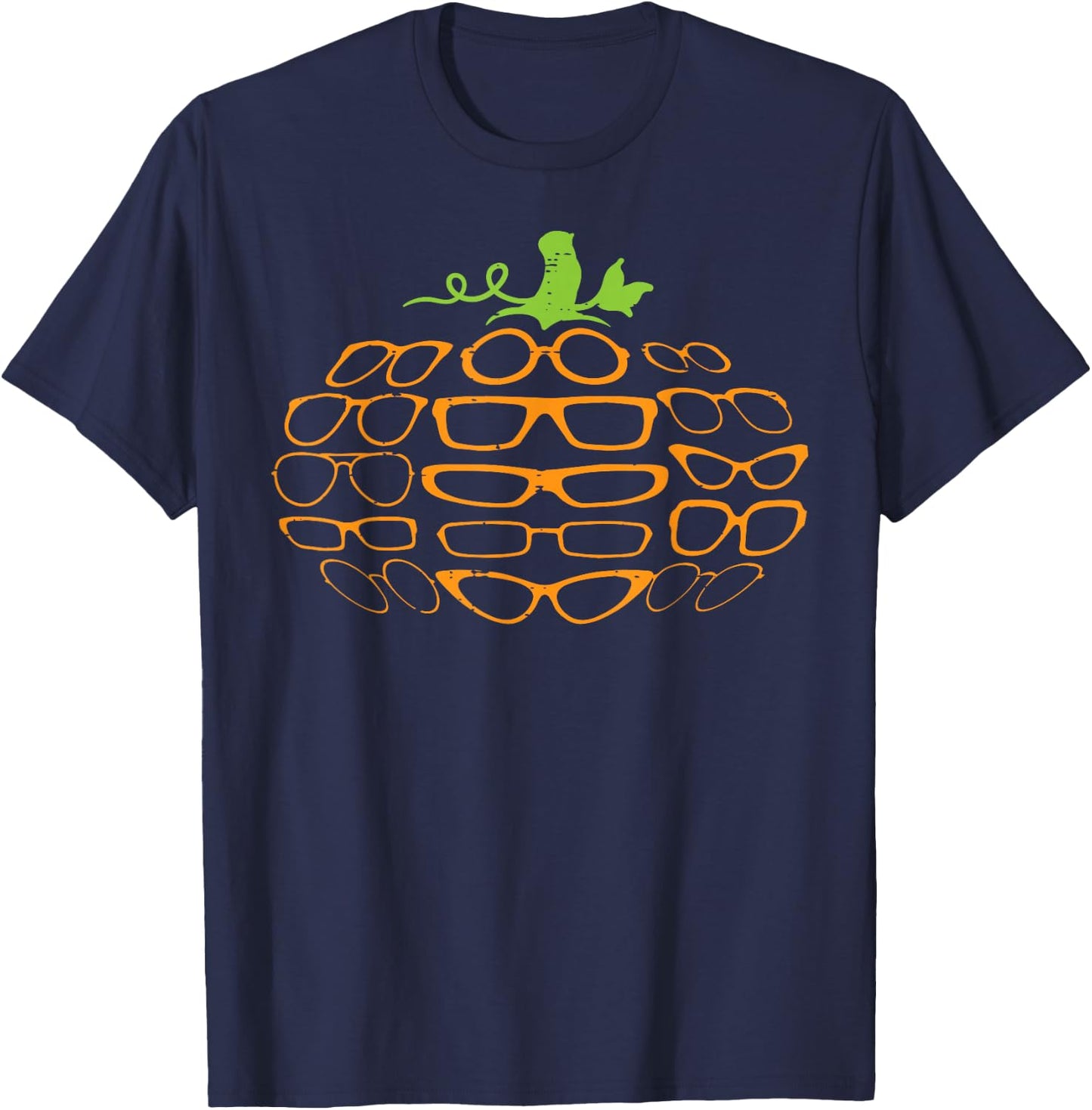 Halloween Optometry Glasses Pumpkin Optician Men Women Kids T-Shirt - T-Shirt | Navy