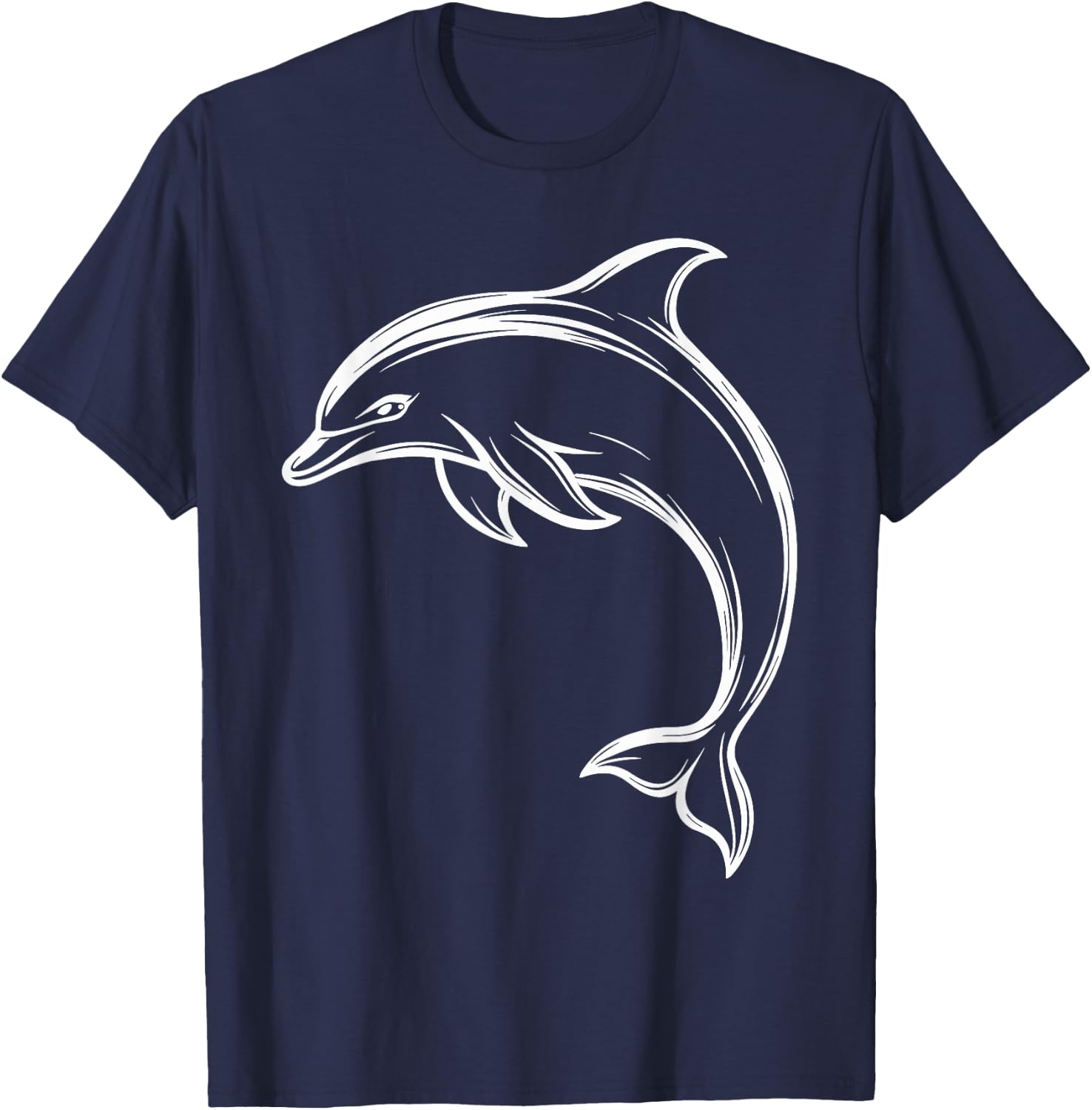 Dolphin | Cute Dolphin Graphic T-Shirt - T-Shirt | Navy