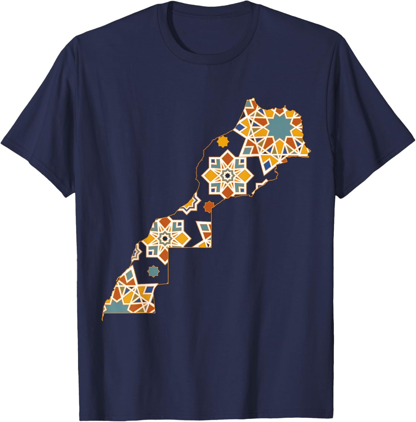 Map Morocco Morocco Jersey Morocco Zellige Moroccan T-Shirt - T-Shirt | Navy