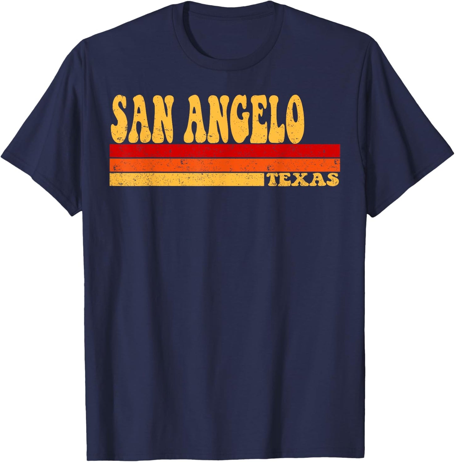 SAN ANGELO Texas City Vintage Roots Retro Design 70s 80s T-Shirt - T-Shirt | Navy
