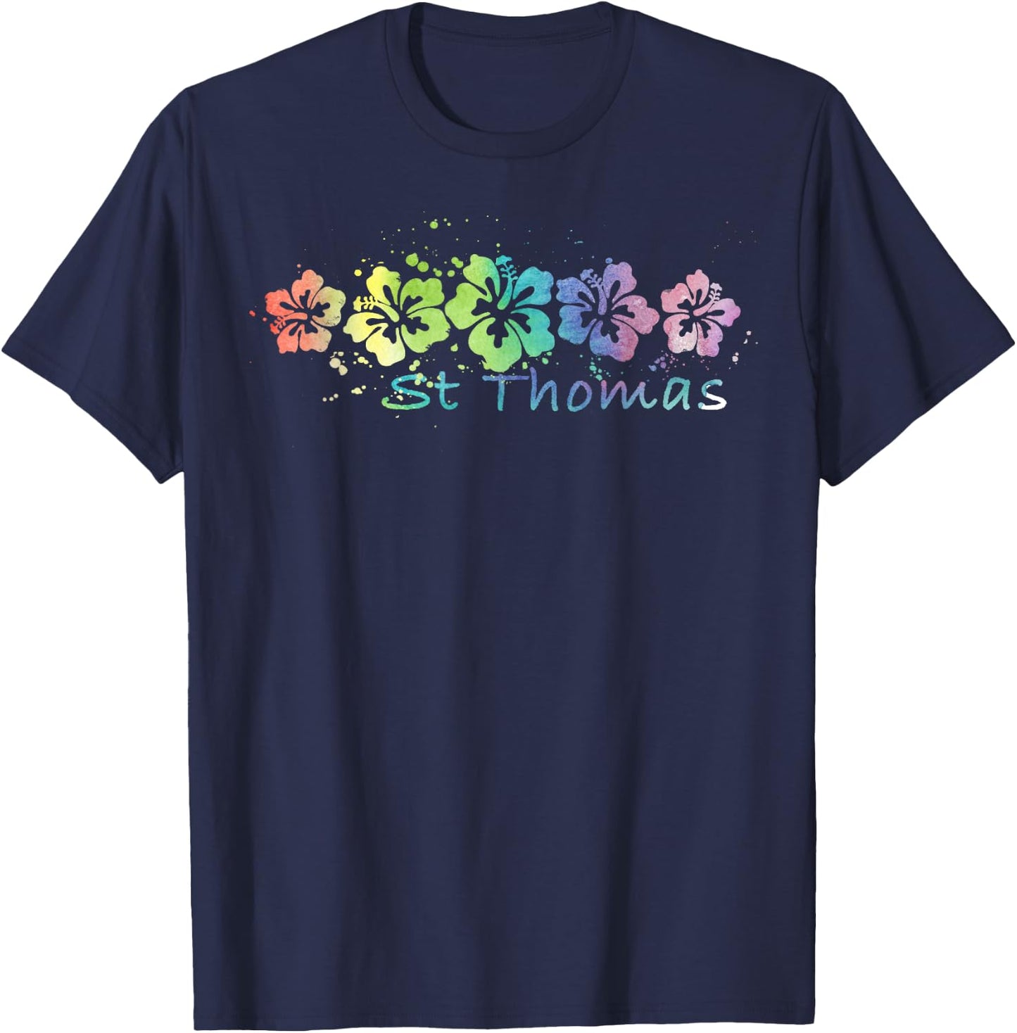 St Thomas Watercolor Beach /Travel Surf T-Shirt - T-Shirt | Navy