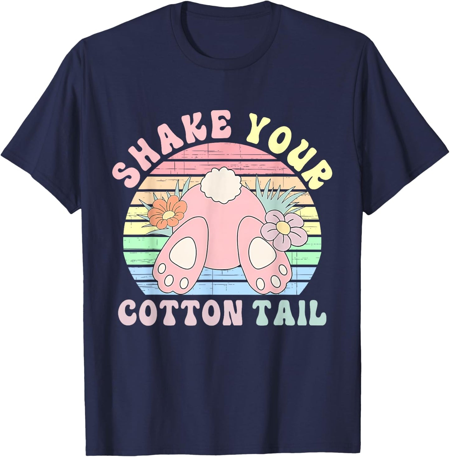 Shake Your Cotton Tail Cute Vintage Design T-Shirt - T-Shirt | Navy