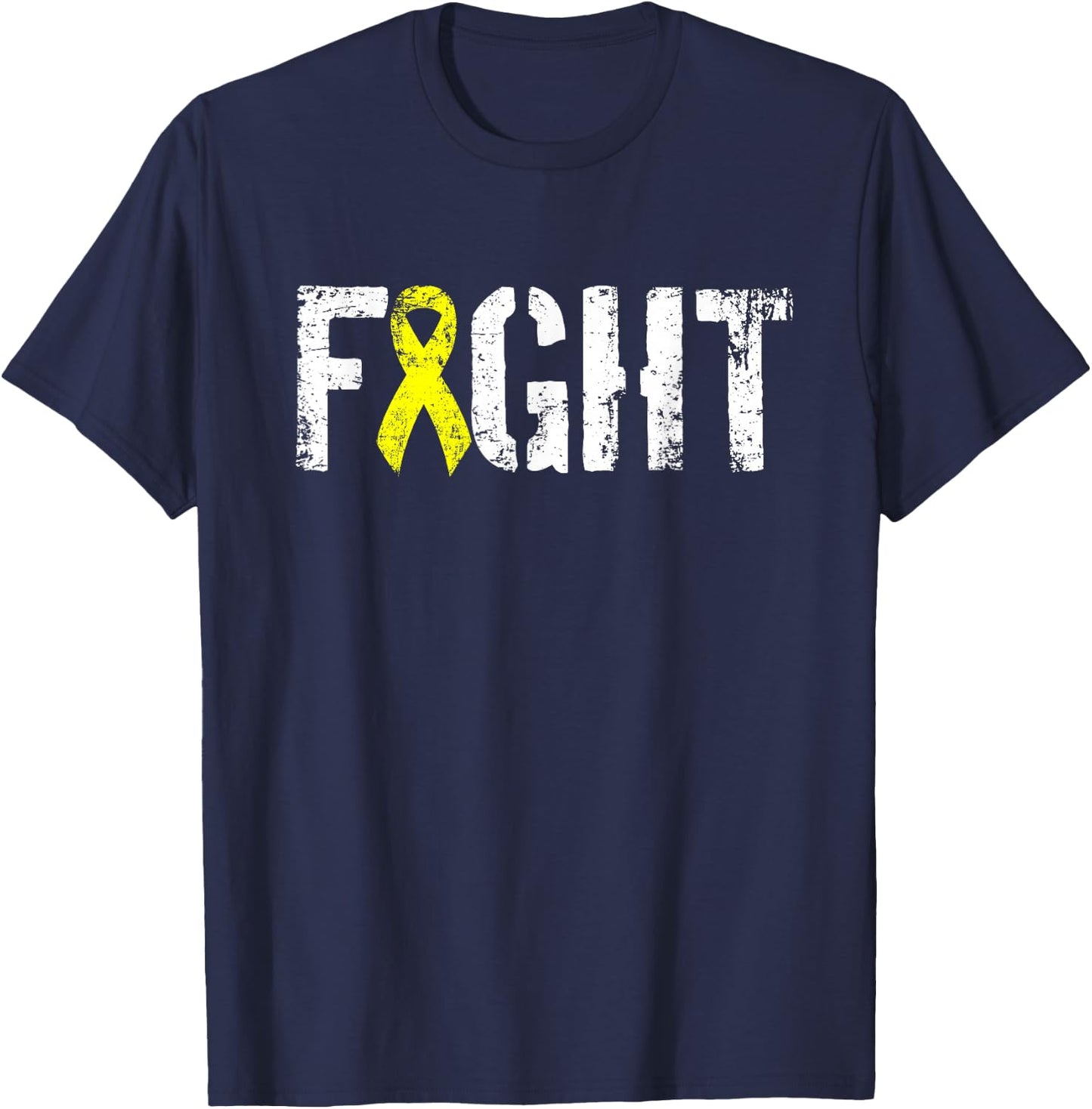 Fight Sarcoma - Bone Cancer Awareness Yellow Ribbon T-Shirt - T-Shirt | Navy