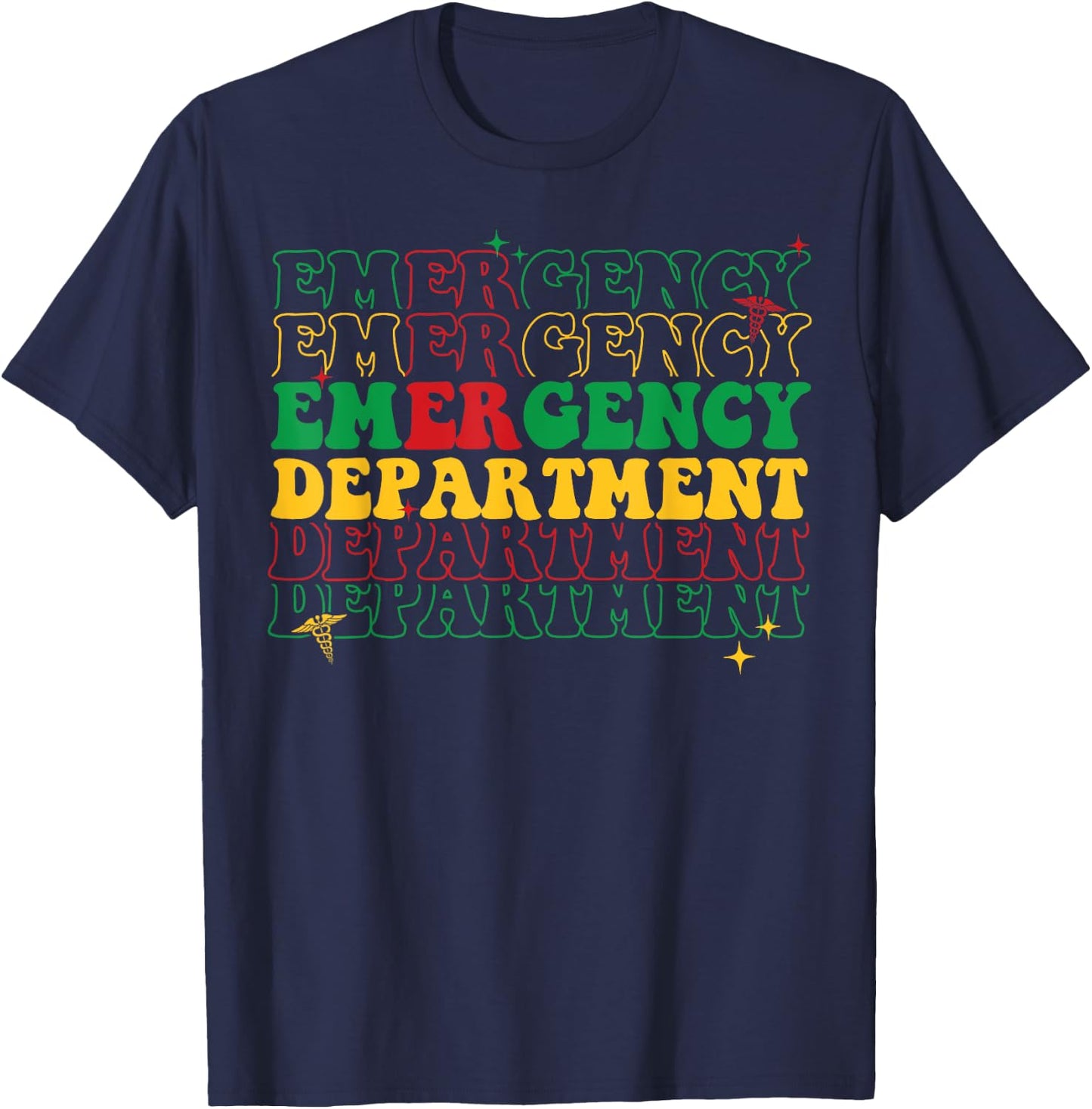 Emergency Department Juneteenth Pride African American T-Shirt - T-Shirt | Navy