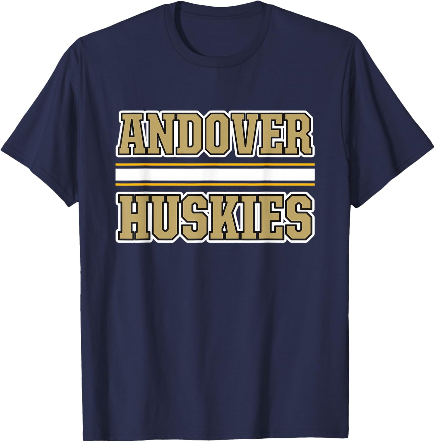 Andover Huskies Horizontal Stripes T-Shirt - T-Shirt | Navy