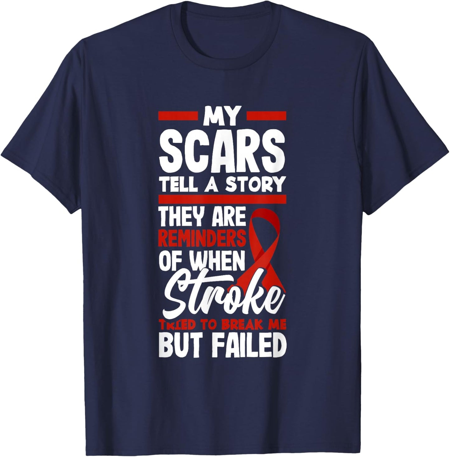 Stroke Survivor Stroke Warrior Apparel & Gifts Stroke Awareness , Black, Small T-Shirt - T-Shirt | Navy