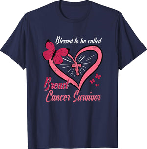 Blessed To Be Called Breast Cancer Survivor Christian Women T-Shirt - T-Shirt | Navy