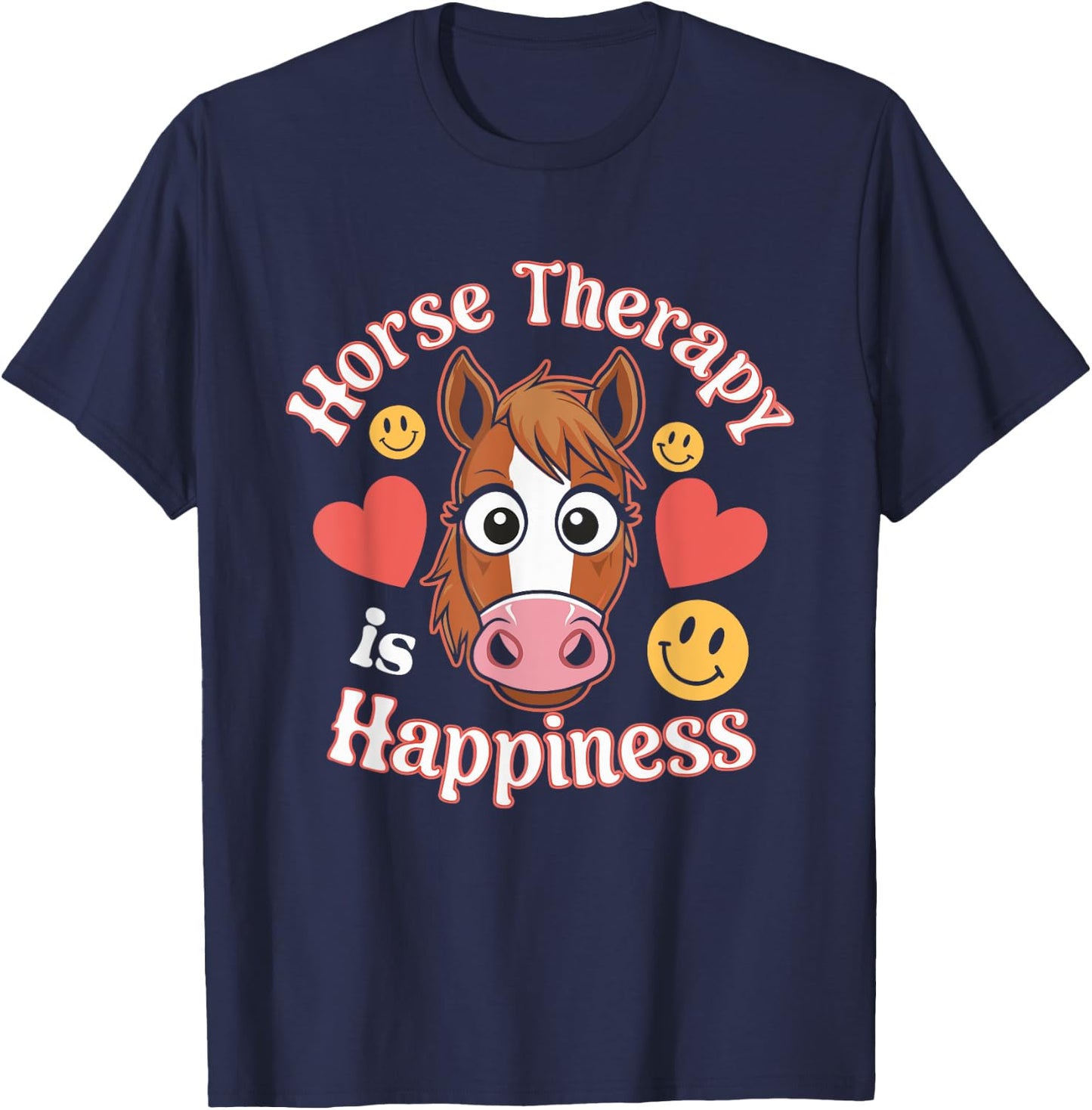 Funny Therapeutic Riding Equine Assisted Therapy Healing T-Shirt - T-Shirt | Navy