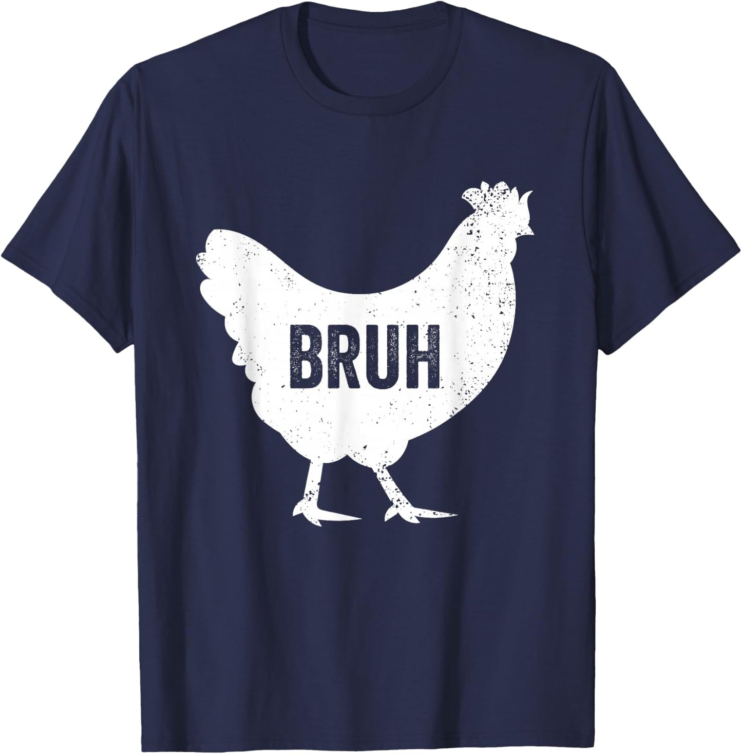 Bruh Chicken Lover Bruh Meme Funny Teens Boys Farming T-Shirt - T-Shirt | Navy