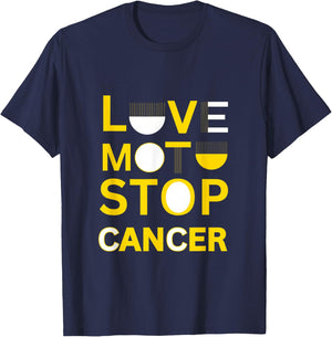 Love Moto Stop Cancer T-Shirt - T-Shirt | Navy