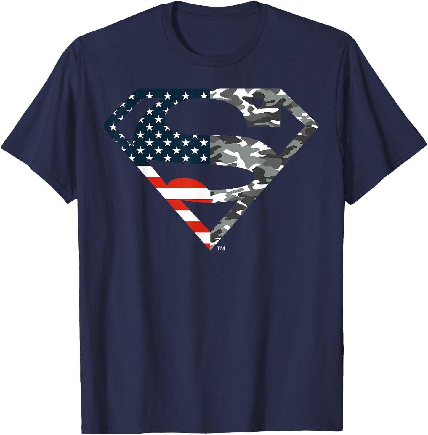 DC Comics Superman American Flag Camo Logo T-Shirt - T-Shirt | Navy