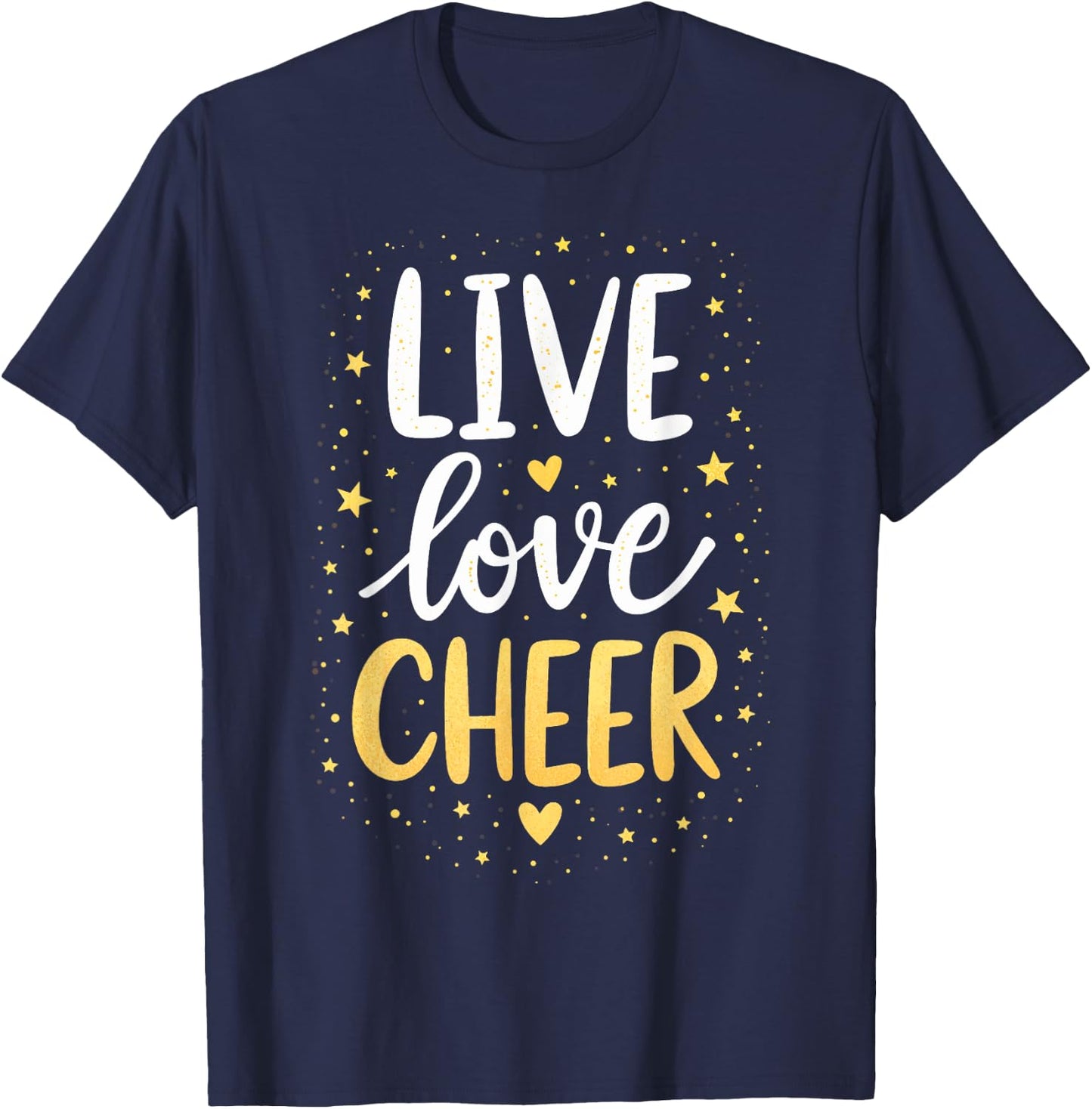 Live Love Cheer Shirt Cheerleading Girl Women Cheerleader T-Shirt - T-Shirt | Navy