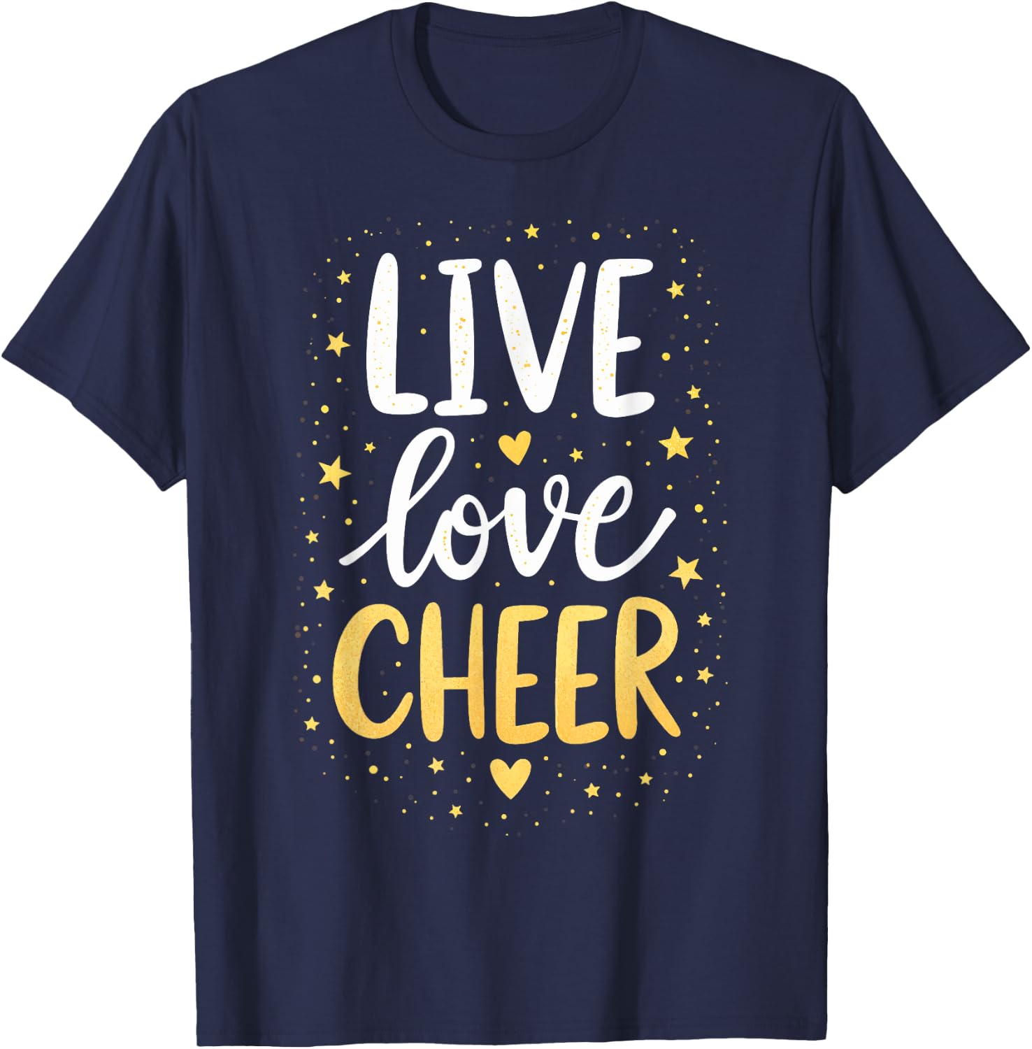 Live Love Cheer Shirt Cheerleading Girl Women Cheerleader T-Shirt - T-Shirt | Navy